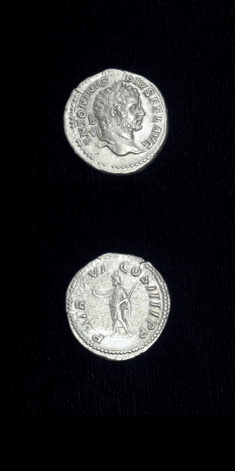 Silver Denarius of Emperor Caracalla, 198 CE - 217 CE