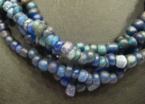 Dark Blue Glass Bead Necklace, 100 CE - 1200 CE
