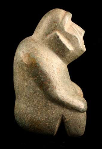 Mezcala Stone Sculpture of a Seated Figure, 300 BCE - 300 CE