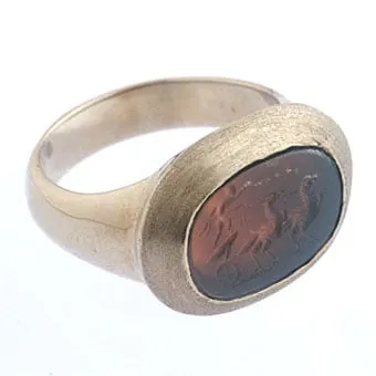 Roman Intaglio depicting Bigae drawn by Two Birds, 100 CE - 300 CE