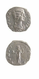 Silver Denarius of Empress Julia Domna, 196 CE - 211 CE