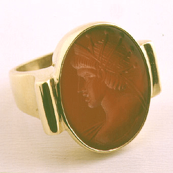Carnelian Intaglio Depicting the Bust of a Deity, 1700 CE - 1900 CE