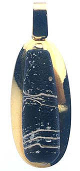 Phoenician Sand Core Glass Bead Set in Pendant, 600 BCE - 400 CE