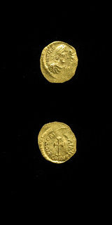 Byzantine Gold Tremissis of Emperor Maurice Tiberius, 582 CE - 602 CE