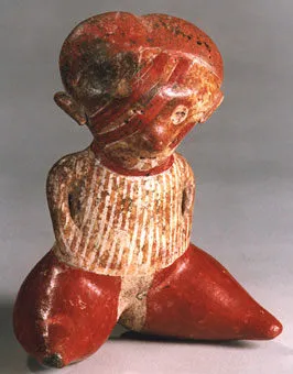 Chinesco Style (Type C) Nayarit Terracotta Seated Figure, 300 BCE - 300 CE