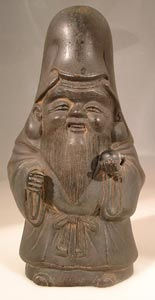 Edo Period Bronze Effigy of the God Fukurokuju, 18th Century CE - 19th Century CE