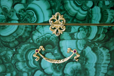 Malachite Box with Gilt Silver Attachments, 1940 CE - 1960 BCE