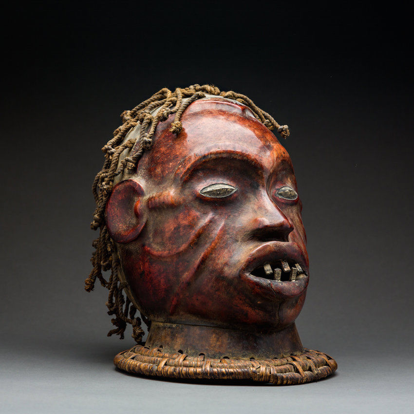 Ekoi Wooden Dance Crest Covered in Hide, 20th Century CE