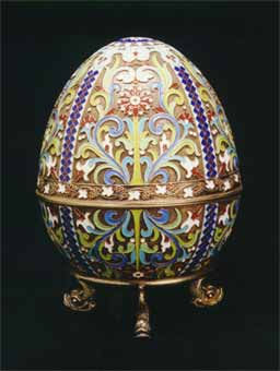 Fabergé Style Egg with Stand, 20th Century CE