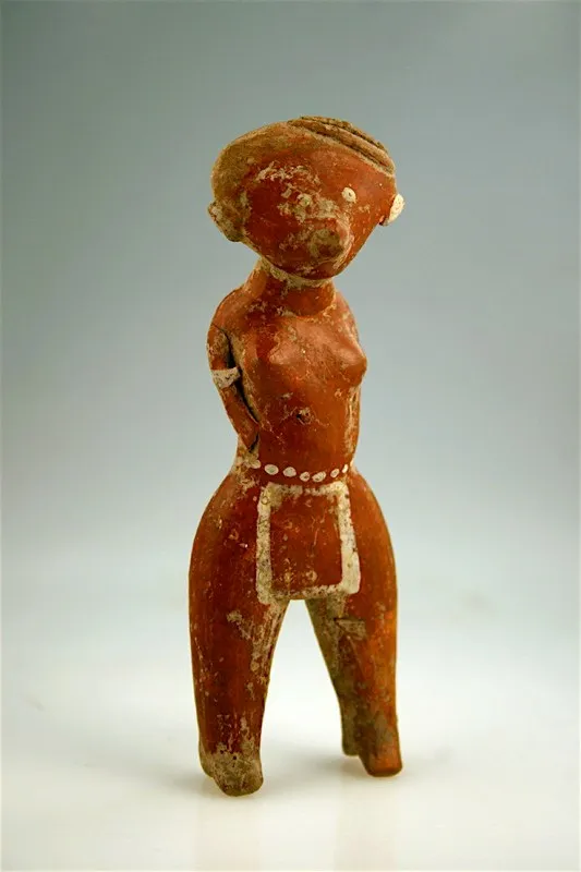 Chinesco Style (Type C) Nayarit Terracotta Sculpture of a Standing Woman, 300 BCE - 300 CE