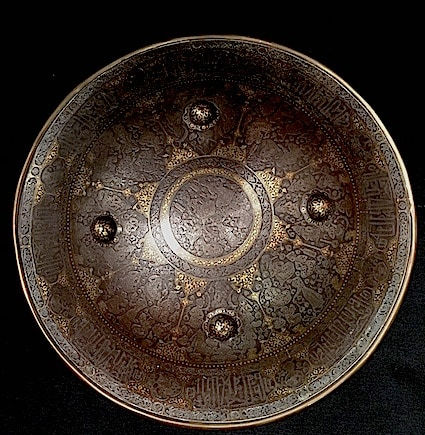 Round shield engraved and decorated by four bosses, 1775 CE - 1925 CE