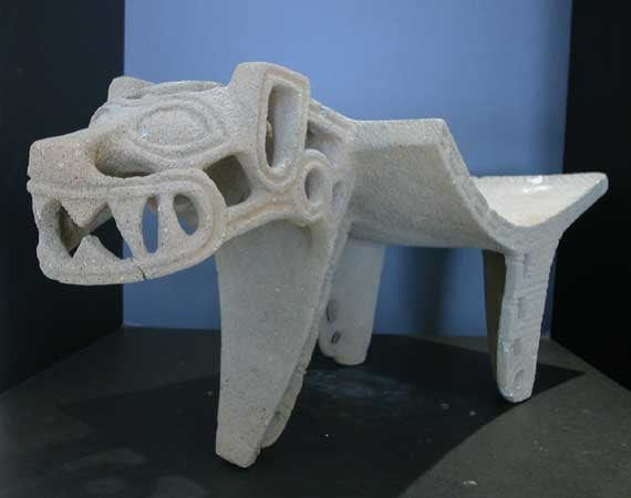 Atlantic Watershed Basalt Metate in the Form of a Jaguar, 100 CE - 500 CE