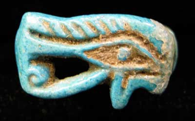 Eye of Horus Faience Ring, 1600 BCE - 1100 BCE