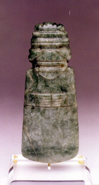 Guanacaste-Nicoya Jade Figure-Celt Pendant, 100 CE - 500 CE