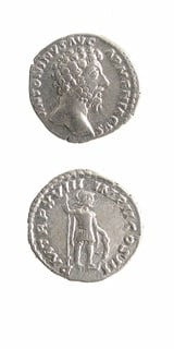 Silver Denarius of Emperor Marcus Aurelius, 161 CE - 180 CE
