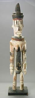 Urhobo Wooden Polychrome Sculpture of a Woman, 20th Century CE