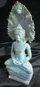 Khmer Bronze Seated Buddha Meditating on Naga, 12th Century CE - 13th Century CE