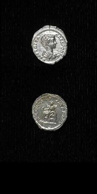 Silver Denarius of Geta Struck While Caesar, 199 CE - 202 CE