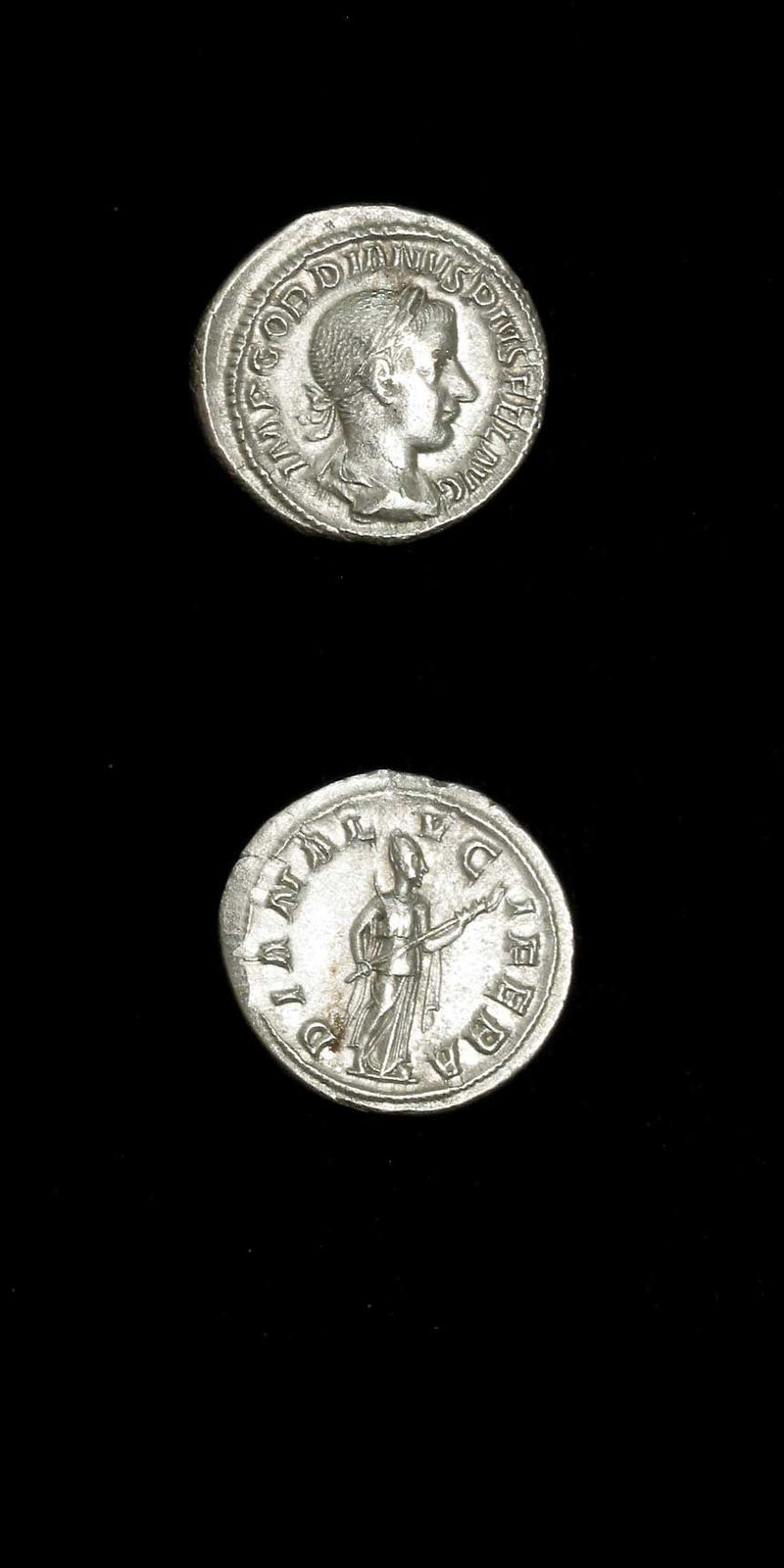 Silver Denarius of Emperor Gordian III, 240 CE - 244 CE