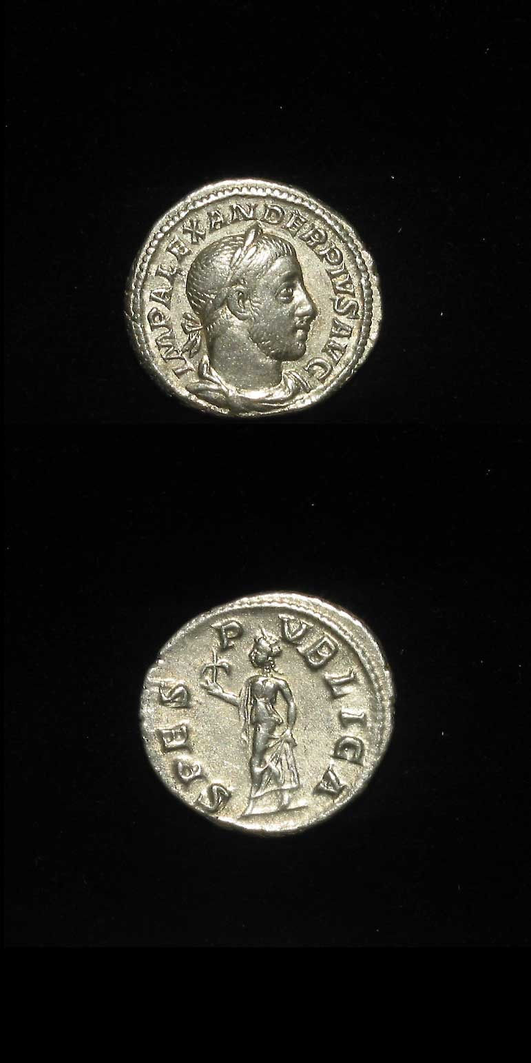 Silver Denarius of Emperor Severus Alexander, 231 CE - 235 CE