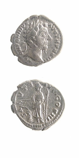 Silver Denarius of Emperor Marcus Aurelius, 161 CE - 180 CE