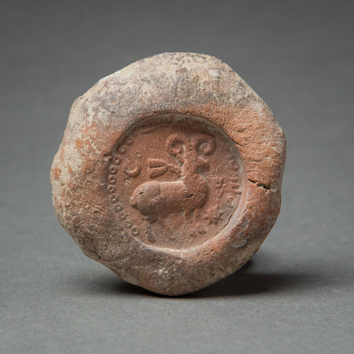 Sassanian Bulla With Beribboned Ram, 200 CE - 600 CE