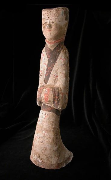Western Han Painted Terracotta Sculpture of a Dancer, 206 BCE - 9 CE