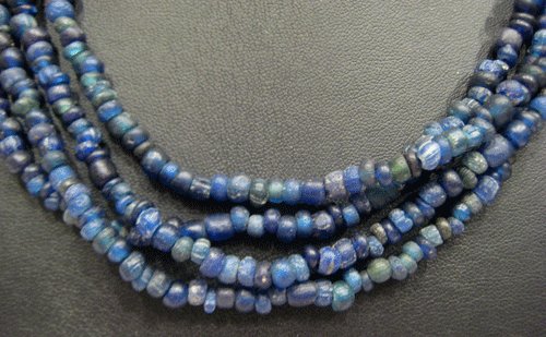 Dark Blue Glass Bead Necklace, 100 CE - 1200 CE