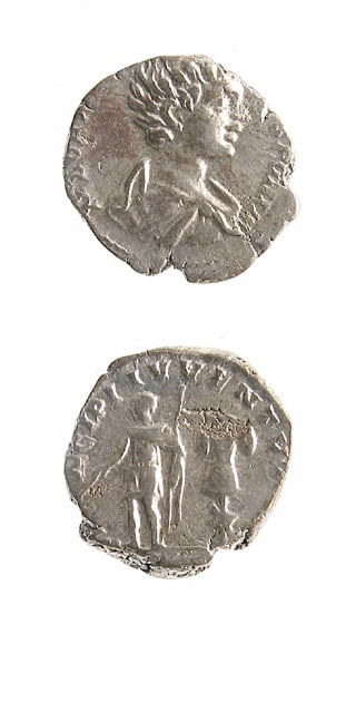 Silver Denarius of Caracalla Struck While Caesar, 196 CE - 198 CE
