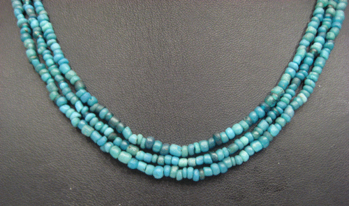 Turquoise Glass Bead Necklace, 100 CE - 1200 CE
