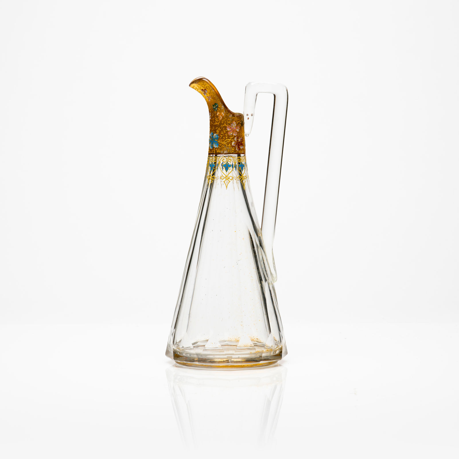 Moser Glass Ewer with Decoration, 19th Century