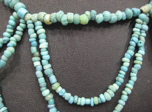Turquoise Glass Bead Necklace, 100 CE - 1200 CE