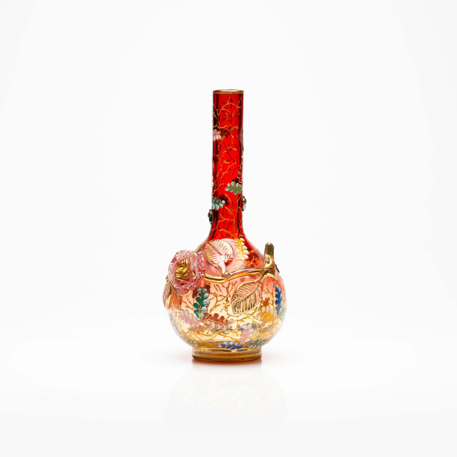 Moser Glass Decanter with Decoration, 19th Century