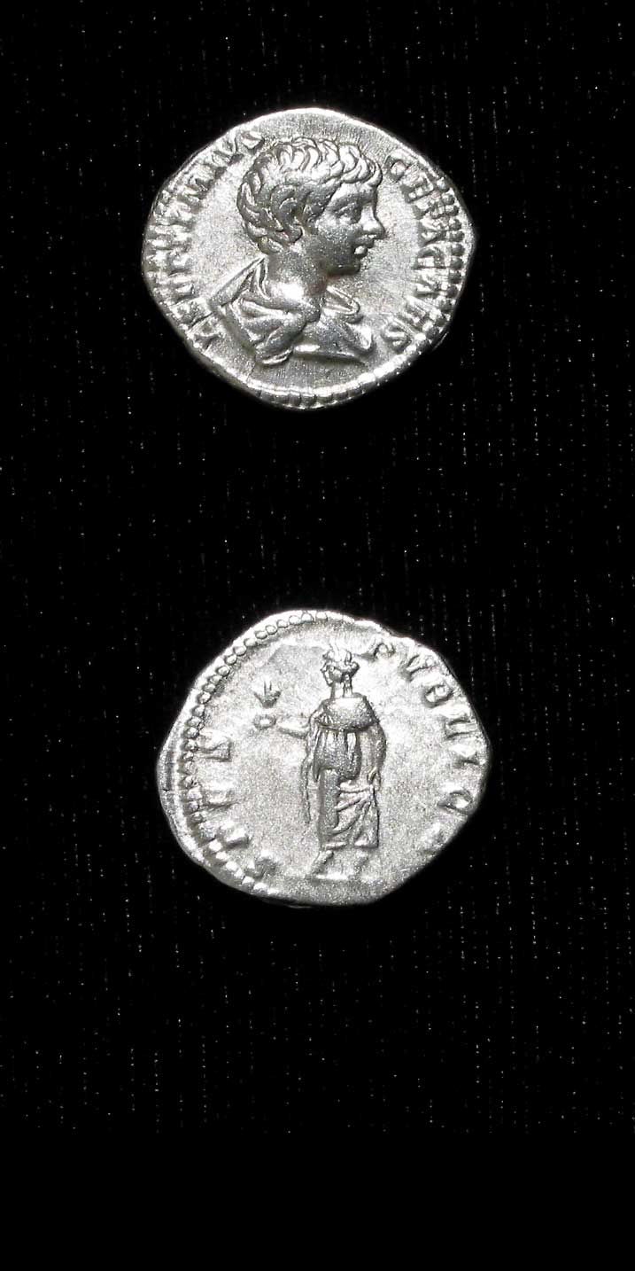 Silver Denarius of Geta Struck While Caesar, 198 CE - 200 CE