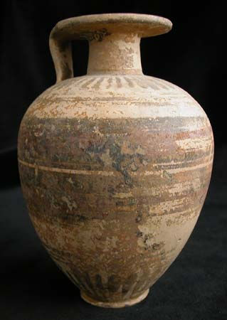 Corinthian Jug with Red and Black Decorations, 600 BCE - 400 CE