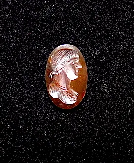 Roman Carnelian Intaglio depicting Emperor Domitian, 50 CE - 300 CE