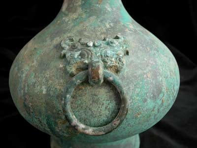 Han Long-Necked Bronze Hu, 206 BCE - 220 CE