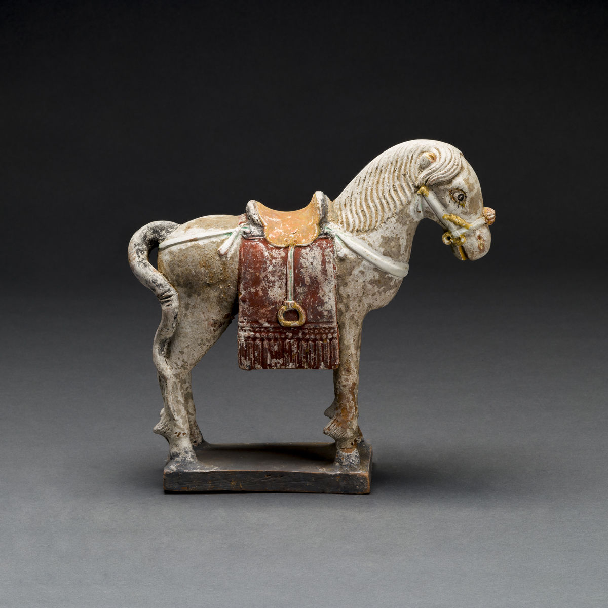 Ming Gilt Polychrome Terracotta Sculpture of a Horse, 1368 CE - 1644 CE
