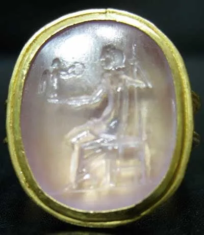 Intaglio Set in a Gold Ring