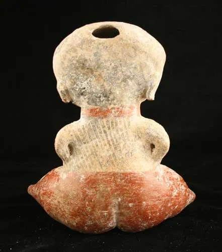 Chinesco Style (Type C) Nayarit Terracotta Seated Figure, 300 BCE - 300 CE