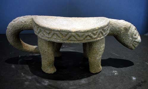 Atlantic Watershed Basalt Metate in the Form of a Jaguar, 100 CE - 500 CE