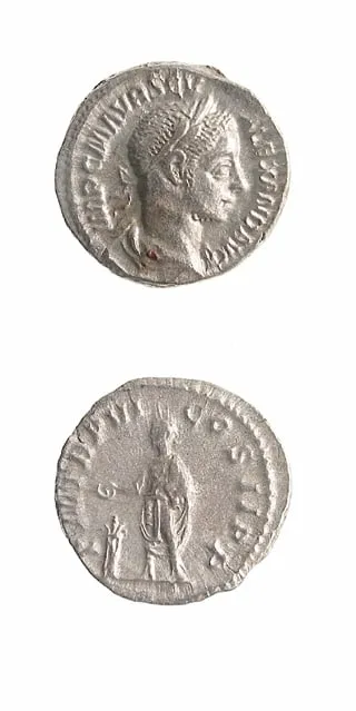 Silver Denarius of Emperor Severus Alexander, 222 CE - 228 CE