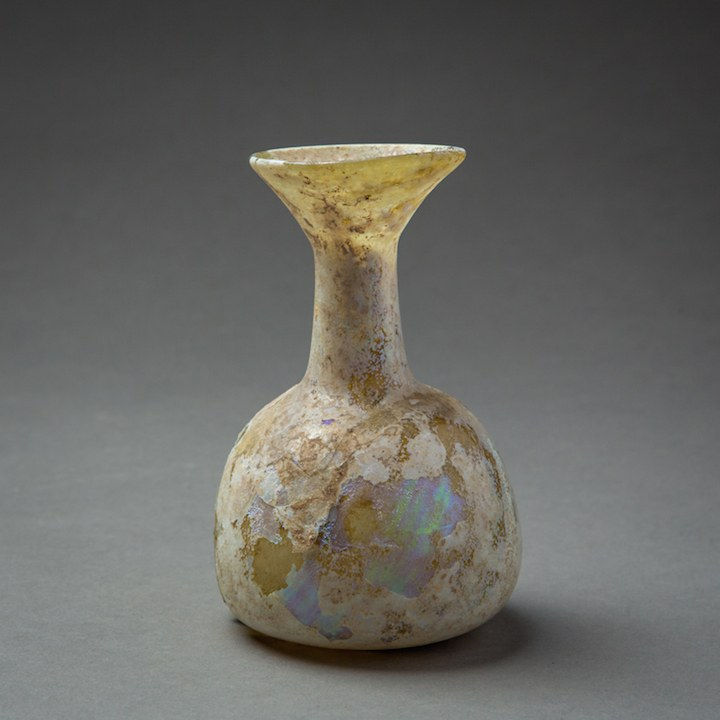 Roman Honey Glass Flask, 100 CE - 300 CE