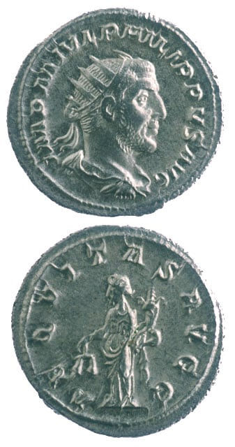 Silver Antoninianus of Emperor Philip I the Arab, 244 CE - 249 CE