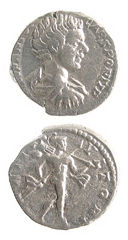 Silver Denarius of Caracalla Struck While Caesar, 196 CE - 198 CE
