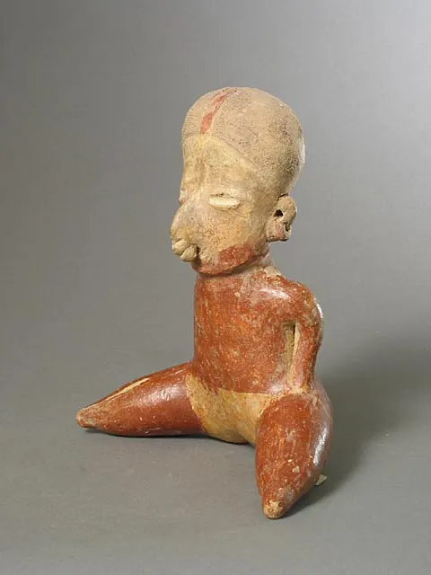 Chinesco Style (Type D) Nayarit Terracotta Sculpture of a Seated Woman, 300 BCE - 300 CE