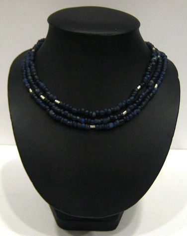 Dark Blue Glass Bead Necklace, 100 CE - 1200 CE