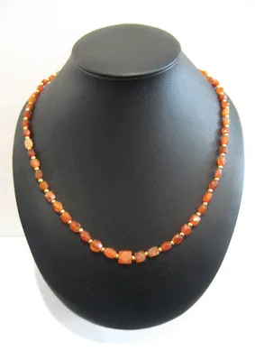 Carnelian and Gold Beaded Necklace, 3000 BCE - 700 BCE