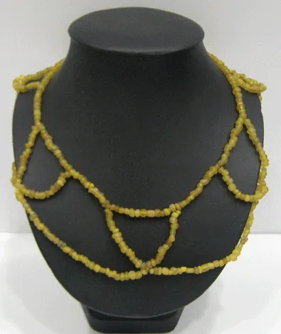 Yellow Glass Bead Necklace, 100 BCE - 1200 CE