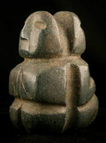 Mezcala Stone Sculpture of a Conjoined Couple, 300 BCE - 300 CE